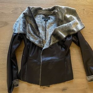 Bagatelle fux leather fur lined jacket